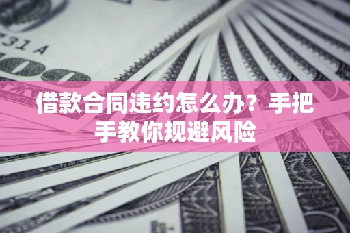 济南借款合同违约怎么办？手把手教你规避风险