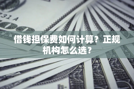 济南借钱担保费如何计算？正规机构怎么选？