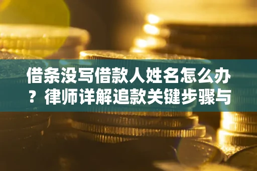 济南借条没写借款人姓名怎么办？律师详解追款关键步骤与证据链构建