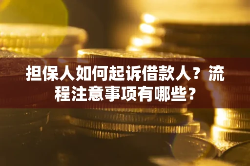 济南担保人如何起诉借款人？流程注意事项有哪些？